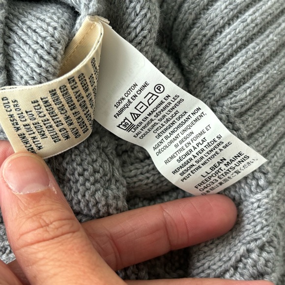 L.L.BEAN Grey Cable Knit Pullover Sweater - Picture 5 of 6